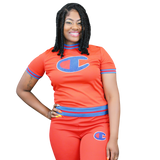 Womens Champion Short Sleeve Track Suit