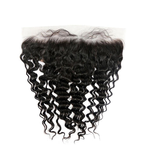 10A 13"X 4" Transparent Deep Wave Lace Frontal #1B (FREE PART)